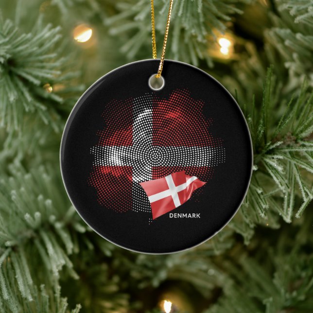 Décoration En Céramique Drapeau du Danemark (Arbre)