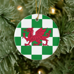 Décoration En Céramique Drapeau du Dragon Rouge : Galles celtique à carrea