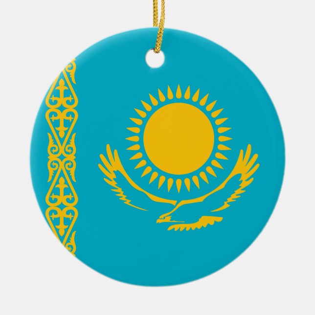Décoration En Céramique Drapeau du Kazakhstan (Devant)