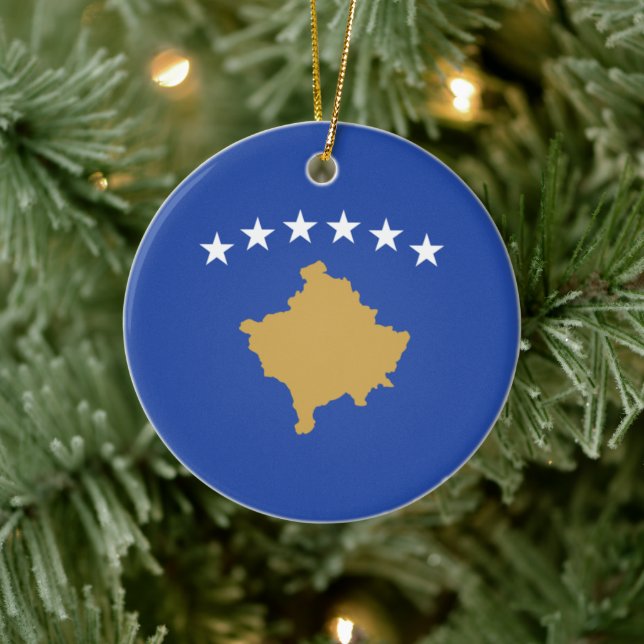 Décoration En Céramique Drapeau du Kosovo (Arbre)