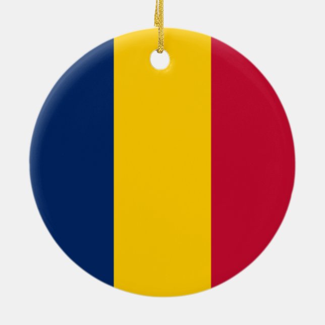 Décoration En Céramique Drapeau du Tchad (pays africain) (Dos)