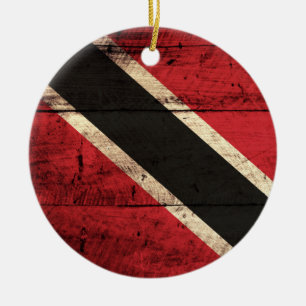 Décoration En Céramique Drapeau en bois de Trinité-et-Tobago