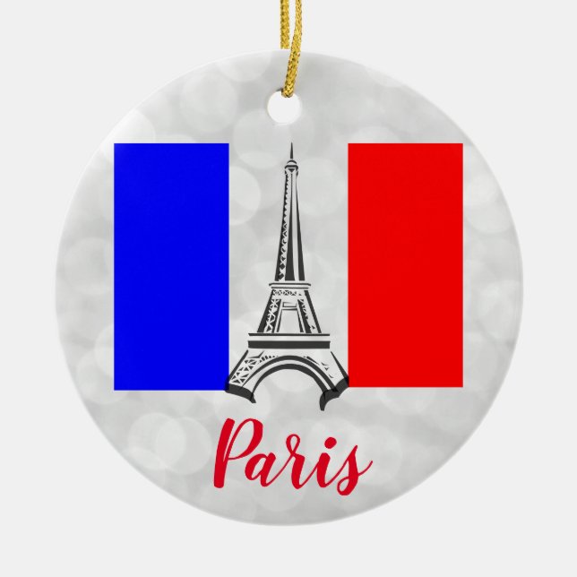 Décoration En Céramique Drapeau français Paris Tour Eiffel (Devant)