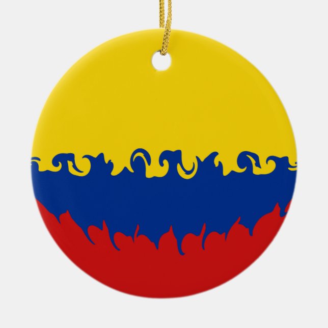 Décoration En Céramique Drapeau Gnarly de la Colombie (Devant)