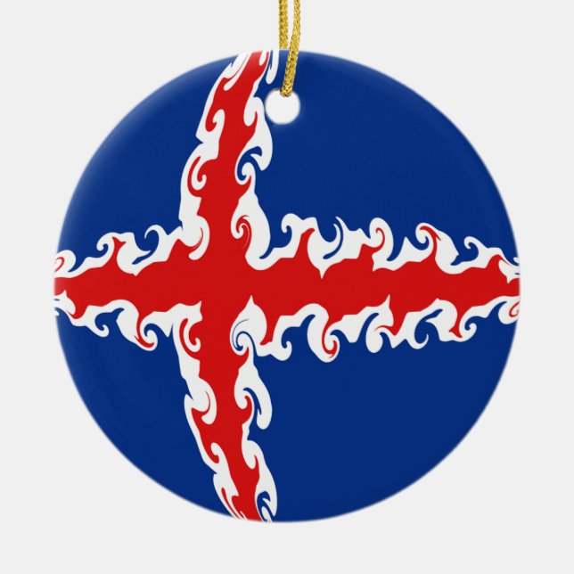 Décoration En Céramique Drapeau Gnarly de l'Islande (Devant)