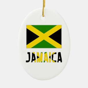 Décoration En Céramique Drapeau jamaïcain et mot
