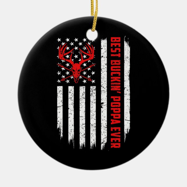 Décoration En Céramique Drapeau Mens USA Meilleur Buckin Poppa Jamais Chas (Devant)