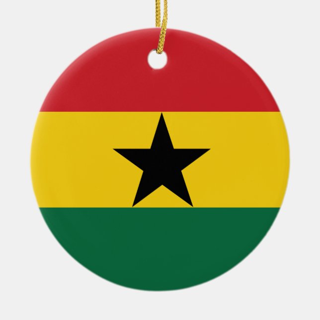 Décoration En Céramique Drapeau simple du Ghana (Devant)