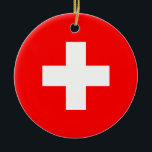 Décoration En Céramique Drapeau Suisse<br><div class="desc">Drapeau Suisse</div>