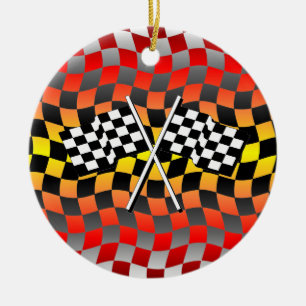 Décoration En Céramique drapeaux checkered