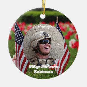 Décoration En Céramique Drapeaux et pavots de vétérans américains