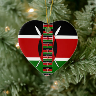 Décoration En Céramique Drapeaux kenyans cool couleurs adorables noir roug
