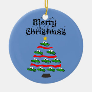 Décoration En Céramique Drôle Alligator Cartographie d'arbre de Noël