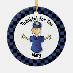 Décoration En Céramique Drôle cadeau de femme de police - Drôle idée de po