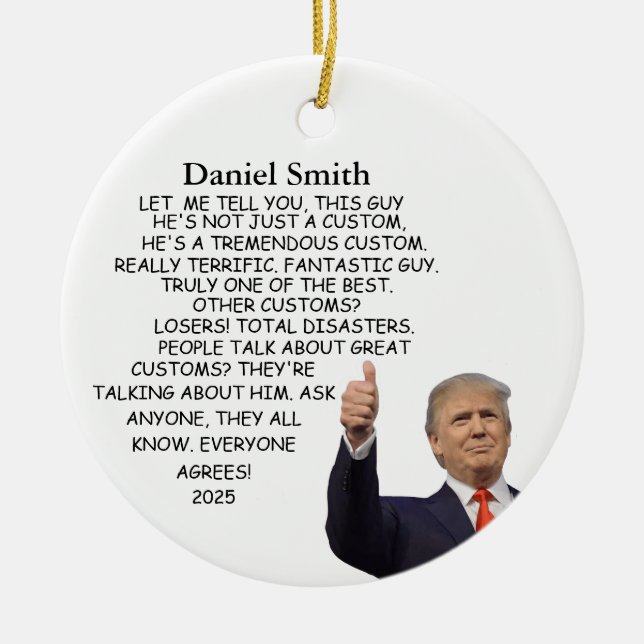 Décoration En Céramique Drôle Cadeaux Personnalisés Pour Trump Ornament (Devant)
