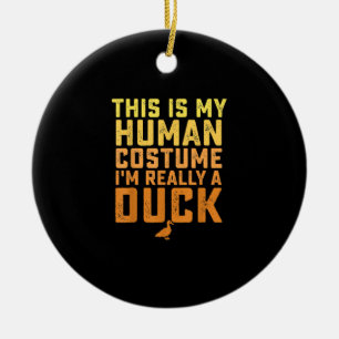 Décoration En Céramique Drôle Canard Voici Mon Costume Humain Halloween