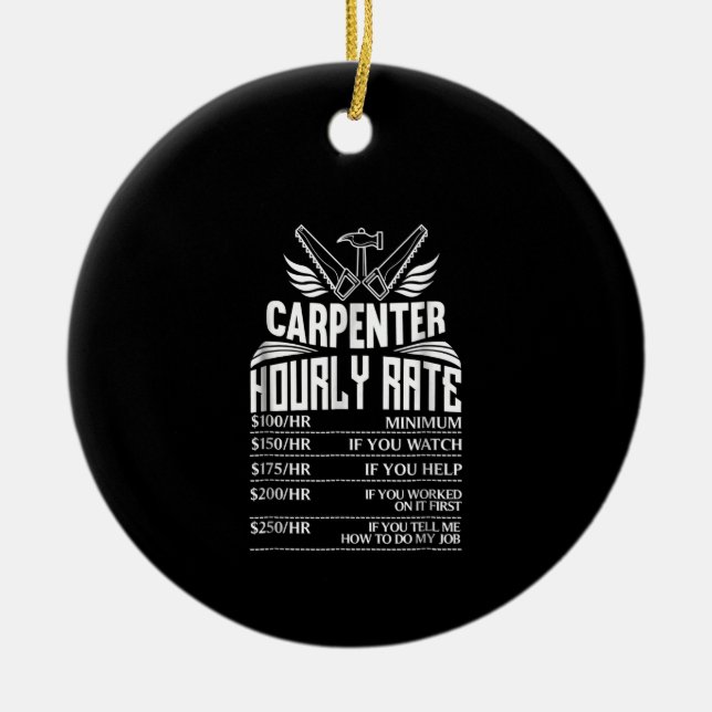 Décoration En Céramique Drôle Carpenter Woodworking Great Gift Papa (Devant)