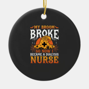 Décoration En Céramique Drôle de balai de sorcière pour infirmière de dial