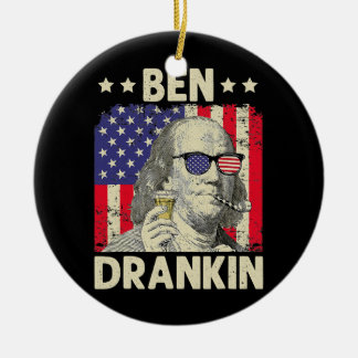 Décoration En Céramique Drôle de Ben Drankin 4 juillet Jour de l'Indépenda
