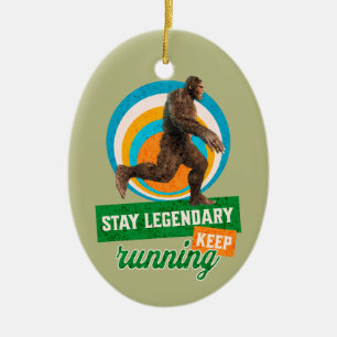 Décoration En Céramique Drôle de motivation de course de Bigfoot