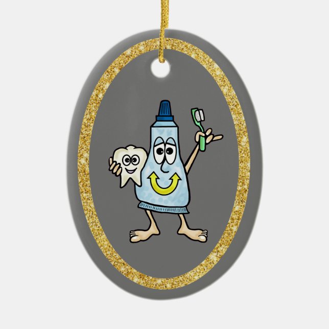 Décoration En Céramique Drôle dentifrice et dentifrice (Devant)