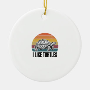 Décoration En Céramique Drôle J'Aime Les Tortues Vintage Gravure T-Shirt D