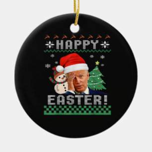 Décoration En Céramique Drôle Joe Biden Joyeux Noël hideux de Pâques