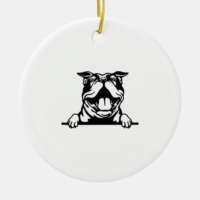 Décoration En Céramique Drôle joyeux Bulldog (Devant)