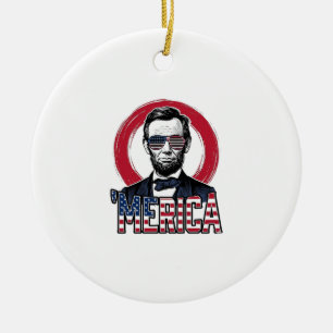 Décoration En Céramique Drôle Merica Patriotique Président Vintage Vecteur