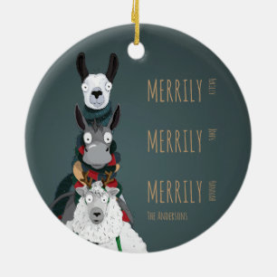 Décoration En Céramique Drôle Mignonne âne, Llama et mouton Turquoise