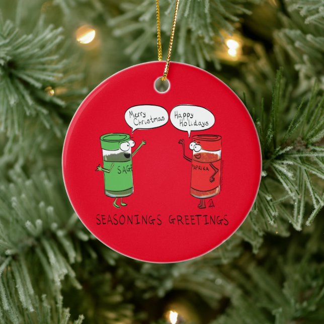 Décoration En Céramique Drôle Noël Cartoon Cuisines épices (Arbre)