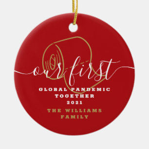 Décoration En Céramique Drôle Notre Premier Vidéo Globale Pandémique