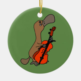 Décoration En Céramique Drôle Platypus à bec de canard jouant Cello Music