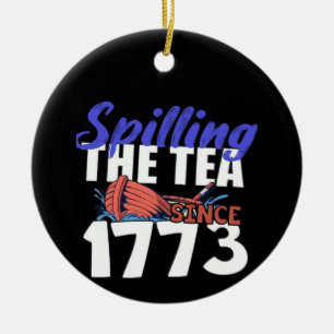 Décoration En Céramique Drôle Spilling The Tea Depuis 1773 Patriotic USA 4