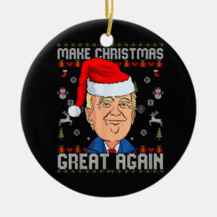 Décoration En Céramique Drôle Trump 2024 Rendre la grandeur de Noël moche