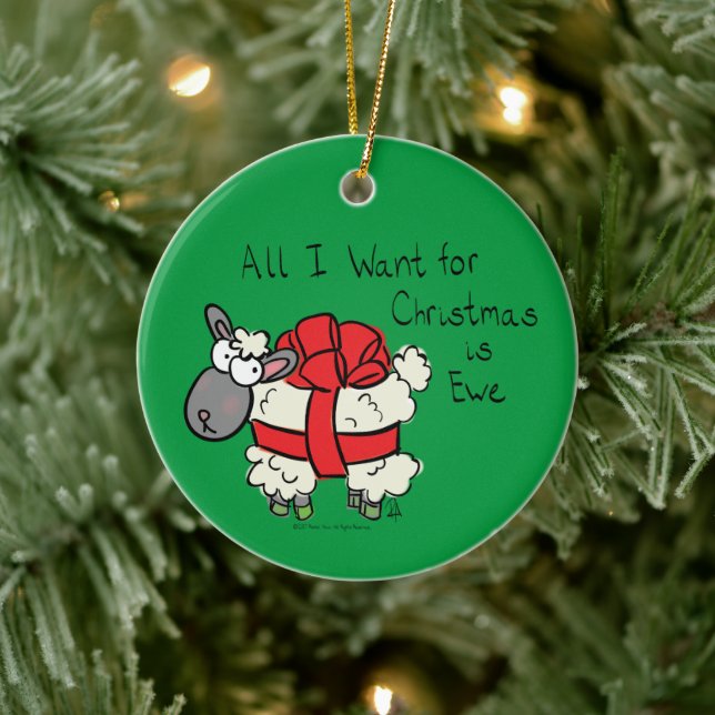Décoration En Céramique Drôle Vacances Mignonne Mouton de Noël Carton (Arbre)
