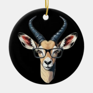Décoration En Céramique Drôle visage de gazelle pour amateur de safari et