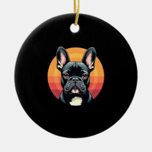 Décoration En Céramique Drôles de vêtements tenues rétro bouledogue frança