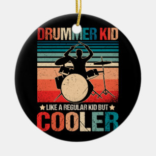 Décoration En Céramique Drummer Kid Comme Un Enfant Régulier, Mais Drummer