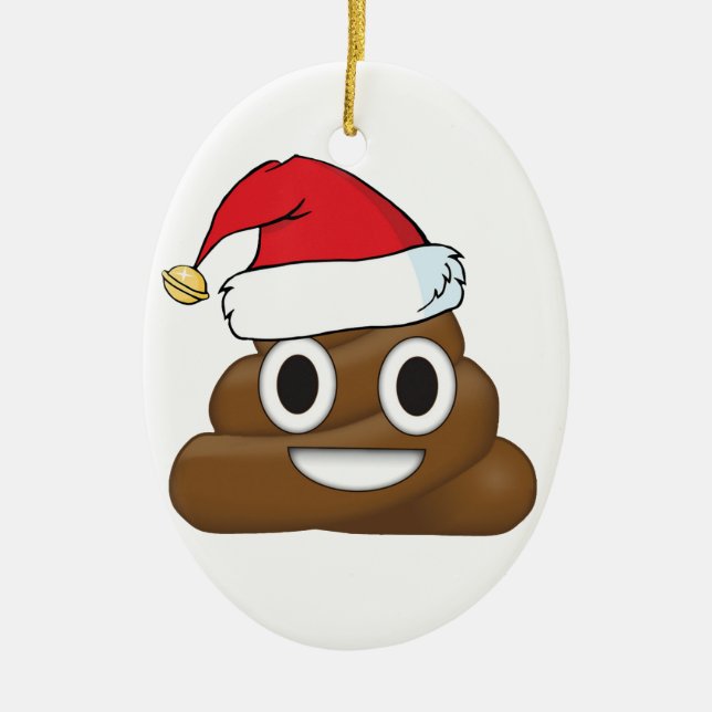 Décoration En Céramique Dunette hilare Emoji de Noël (Devant)