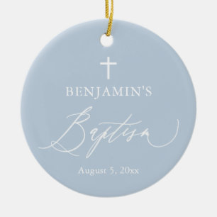 Décoration En Céramique Dusty Croix Bleue Boy Baptême en céramique Ornemen