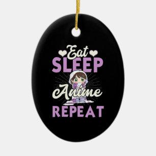 Décoration En Céramique Eat Sleep Anime Repeat Venin Idea Cosplayer