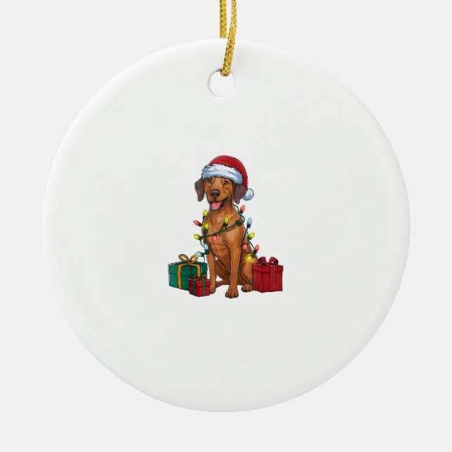 Décoration En Céramique Éclairage de Noël Père Noël Rhodesian Ridgeback Ch (Devant)