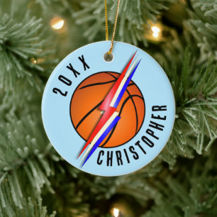 Décoration En Céramique Éclairs de basket-ball de Noël