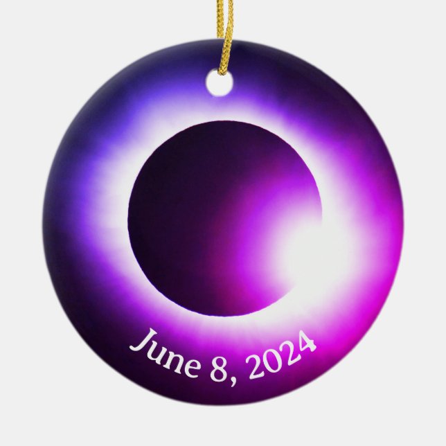 Décoration En Céramique éclipse solaire 2024, 8 avril (Devant)