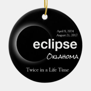 Décoration En Céramique Éclipse solaire personnalisable Oklahoma 2017 2024