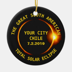 Décoration En Céramique Éclipse solaire totale 2019 Chili, Amérique du S