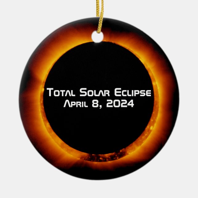 Décoration En Céramique Éclipse solaire totale 2024 (Devant)