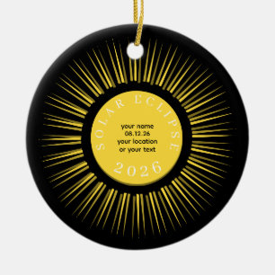 Décoration En Céramique Éclipse solaire totale 2026 votre texte personnali