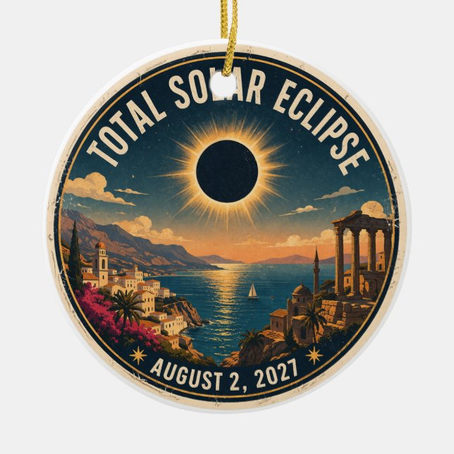 Décoration En Céramique Éclipse solaire totale 2027  (Devant)
